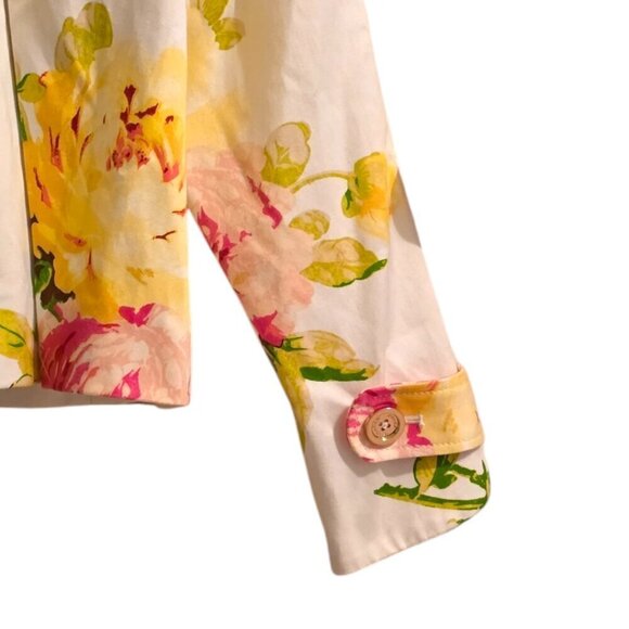Juicy Couture White Bloomed Print Floral Jacket Sz M - Picture 7 of 15